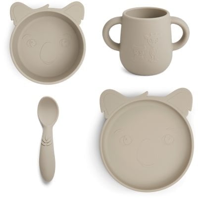 Lykke siliconen dinerset 4-pack Koala