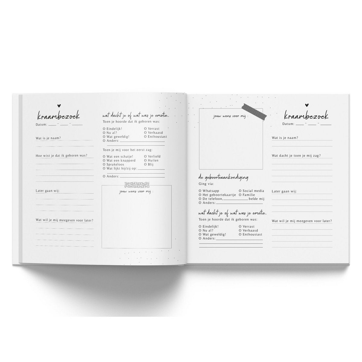 Fyllbooks Mijn kraambezoekboek - Linnen Beige