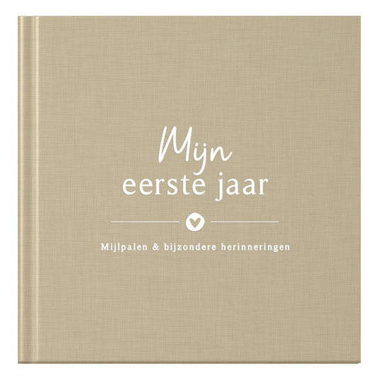 Fyllbooks Babyboek Mijn eerste jaar - Linnen Taupe