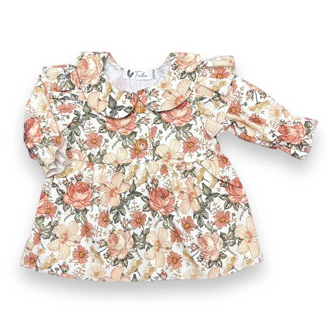 Blouse ruffle english garden creme