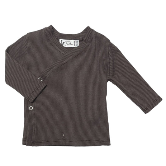 Overslagshirtje rib jersey mocha