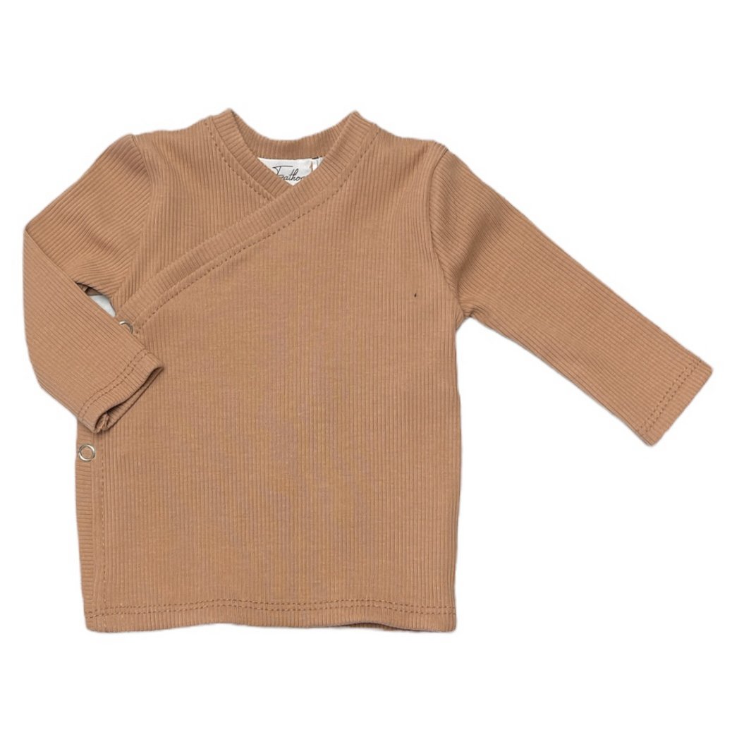 Overslagshirtje rib jersey peach