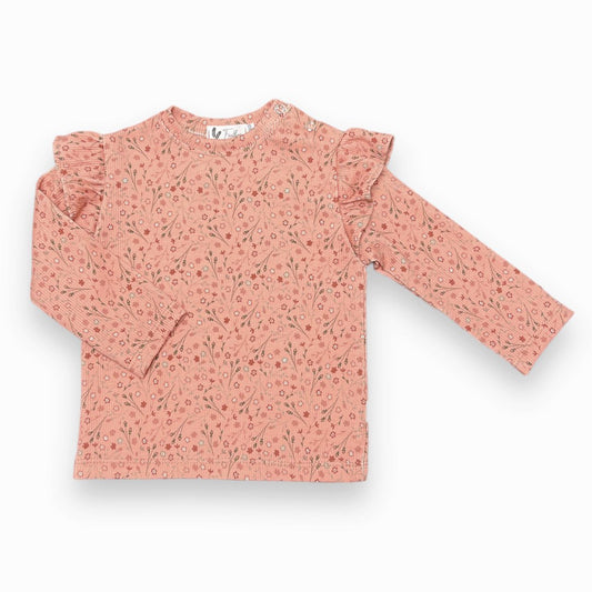 Longsleeve ruffle rusty flower