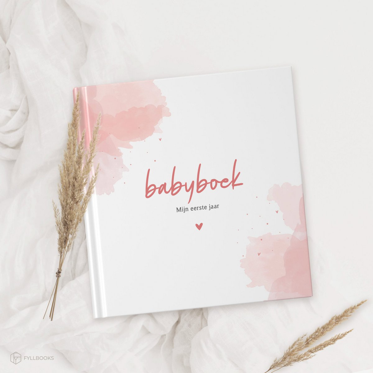 Fyllbooks Babyboek Mijn eerste jaar - Watercolour Roze