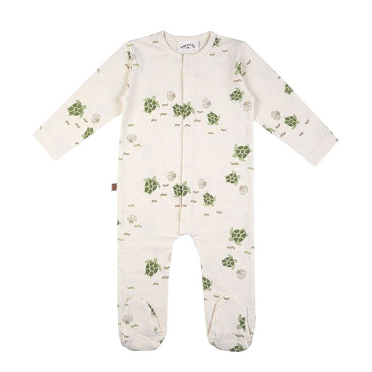 Schildpad Onesie AOP | Gebroken wit