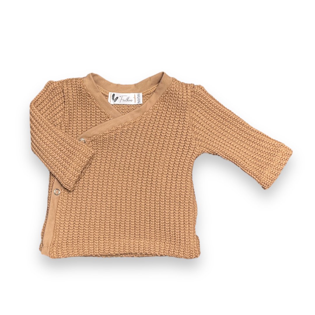 Overslagshirtje big knit cacao