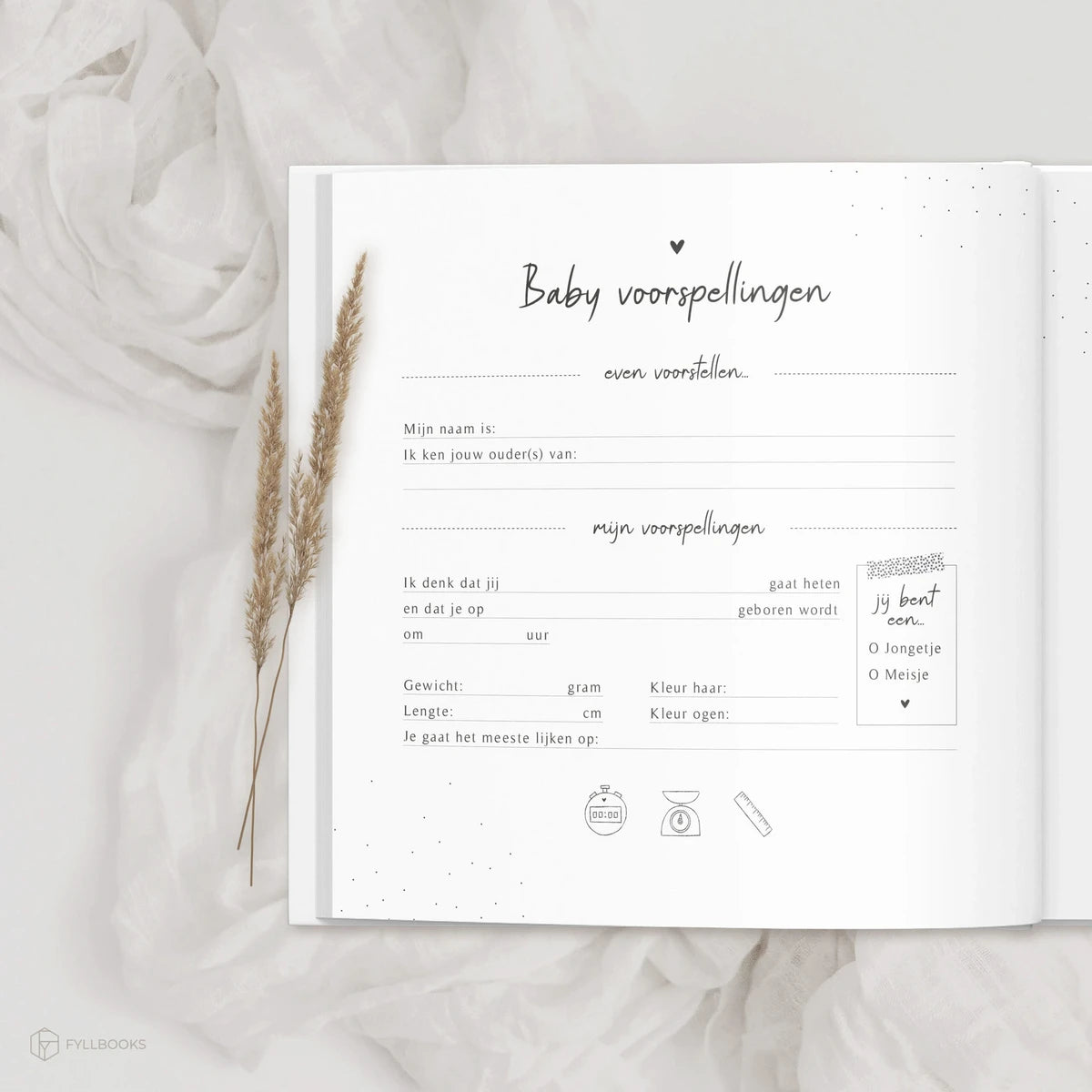 Fyllbooks Mijn babyshower boek - Linnen Beige