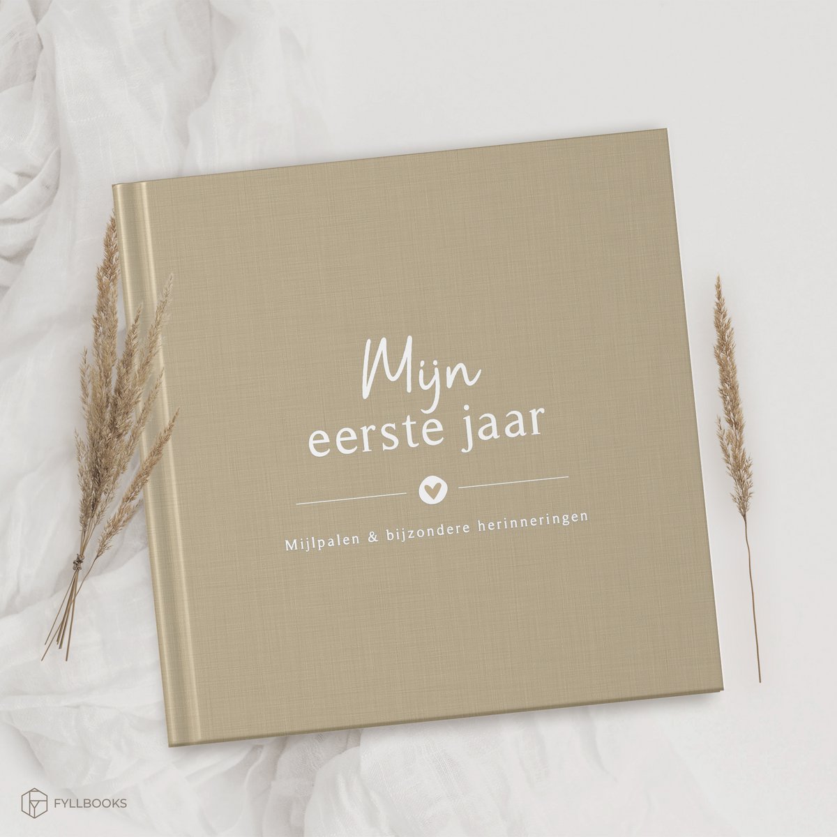 Fyllbooks Babyboek Mijn eerste jaar - Linnen Taupe