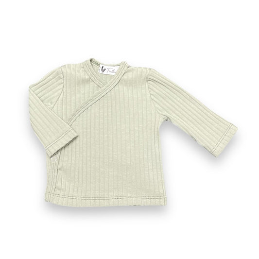 Overslagshirtje wide rib jersey dusty green