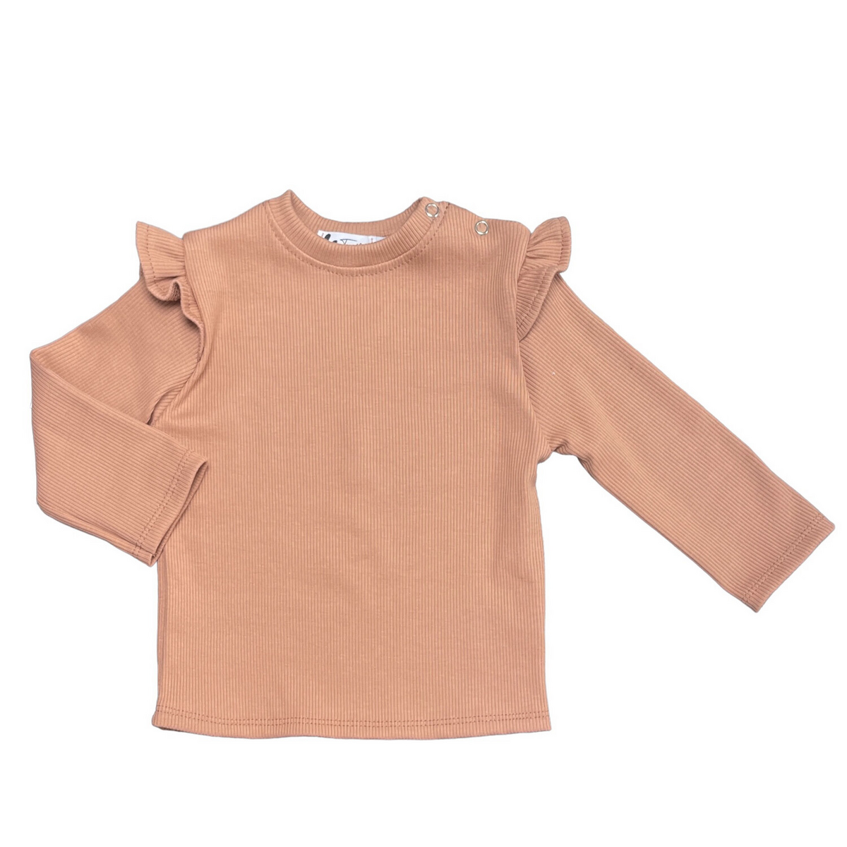 Longsleeve ruffle rib jersey peach